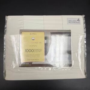 1000 Thread Count King 6 Piece Sheet Set White NEW